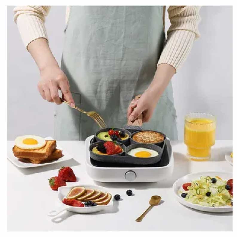 SARTEN 4 ESPACIOS + CUCHILLOS COLORES